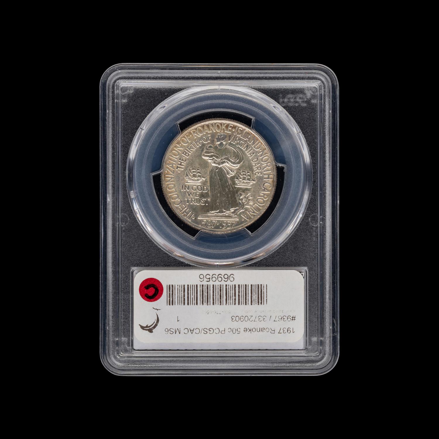 A 1937 Roanoke Commemorative 50c Coin [PCGS MS66; CAC Green Sticker]