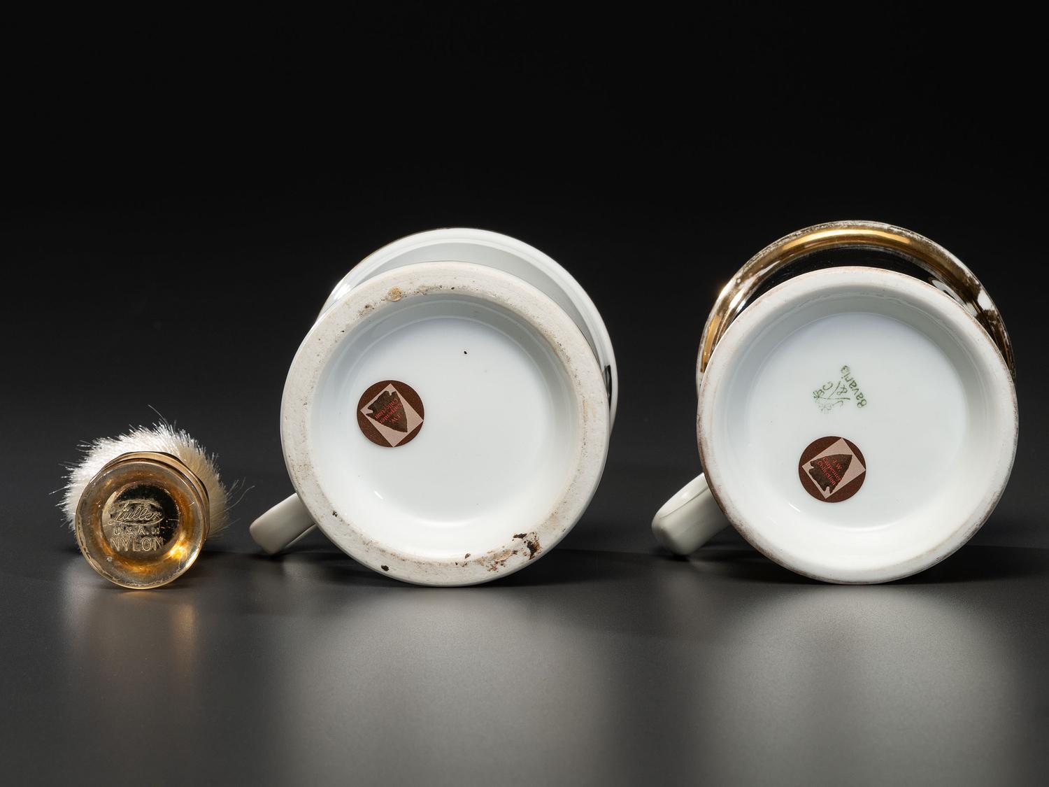 Two Fraternal Porcelain Shaving Mugs
