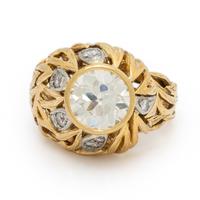 Diamond and Yellow Gold Ring