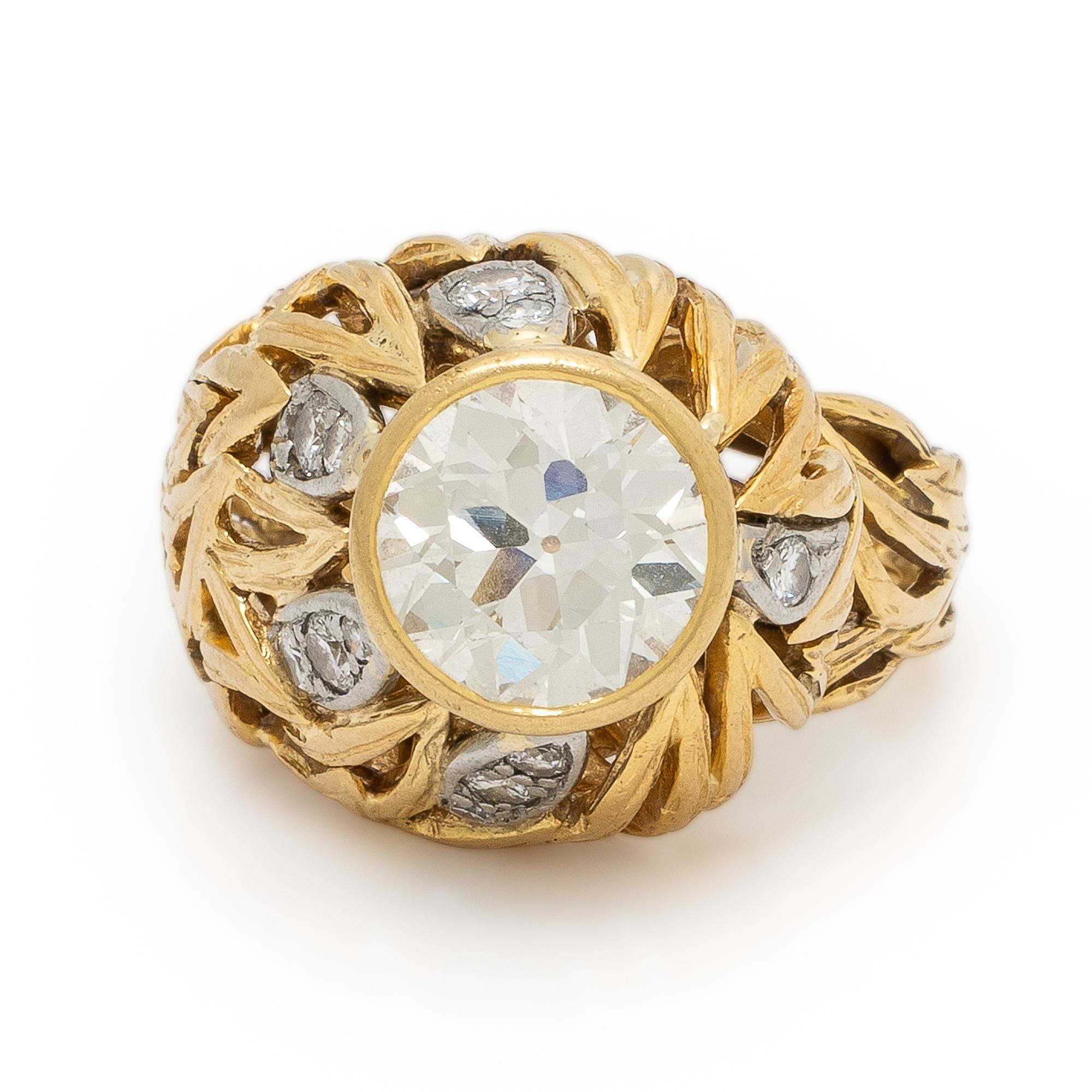 Diamond and Yellow Gold Ring