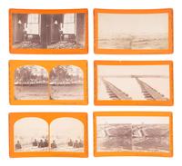 [CIVIL WAR]. A group of 24 stereoviews featuring scenes around Virginia including artillery, fortifications, Confederate prisons, and other subjects. Hartford, CT: Taylor & Huntington, ca 1890s.