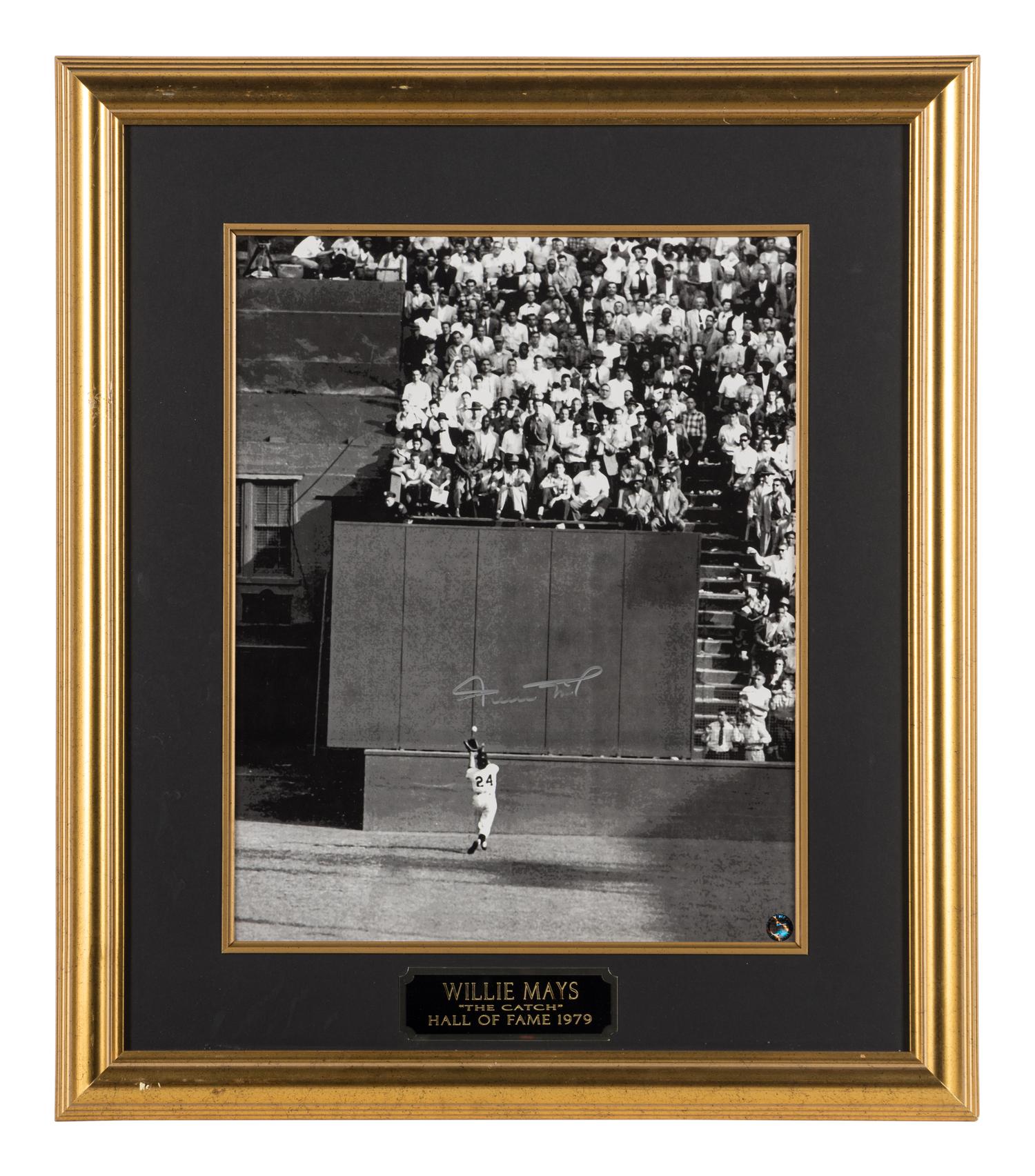 A Group of Willie Mays 1954 World Series "The Catch" Signed Autograph Displays (Beckett Authentication Services Letter),