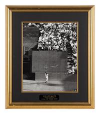 A Group of Willie Mays 1954 World Series "The Catch" Signed Autograph Displays (Beckett Authentication Services Letter),