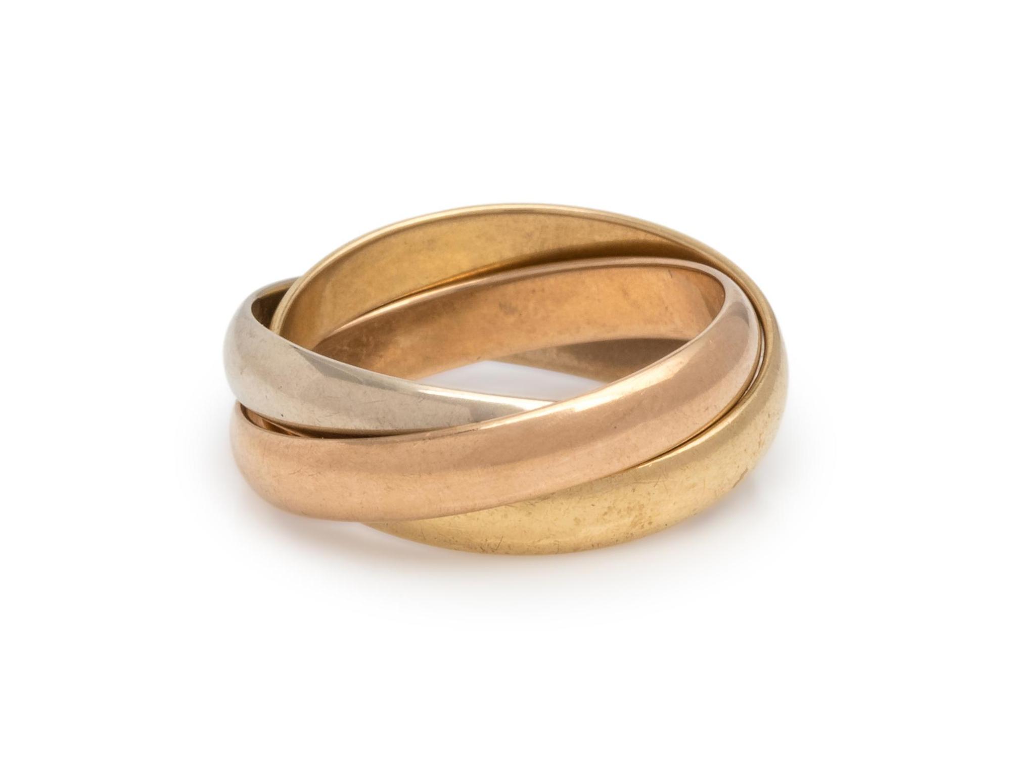CARTIER, TRICOLOR GOLD 'TRINITY' RING