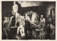George Bellows, (American, 1882-1925), The Life Class (second stone), 1917