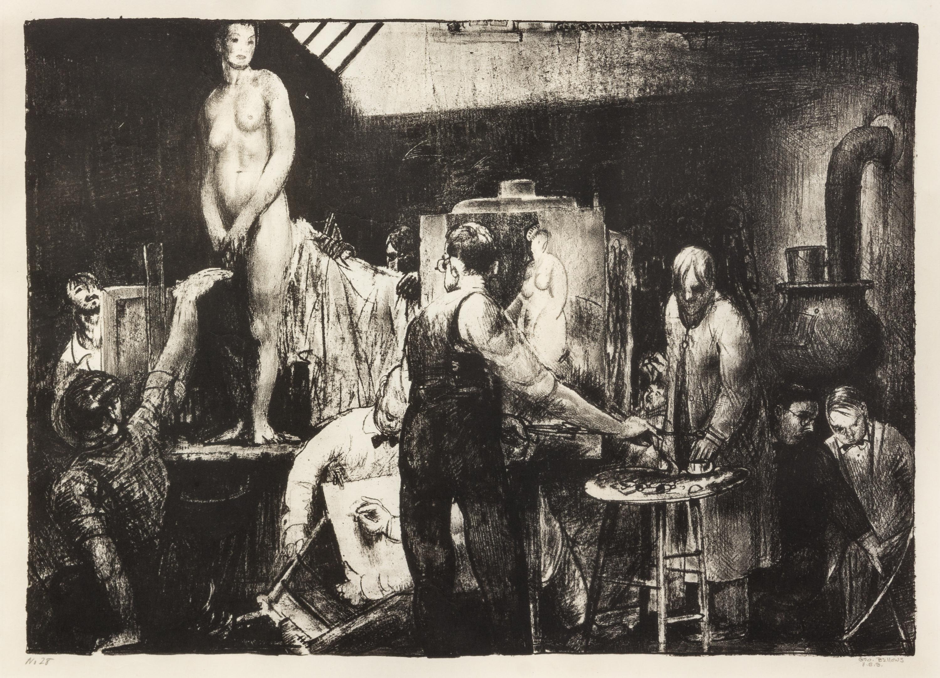 George Bellows, (American, 1882-1925), The Life Class (second stone), 1917