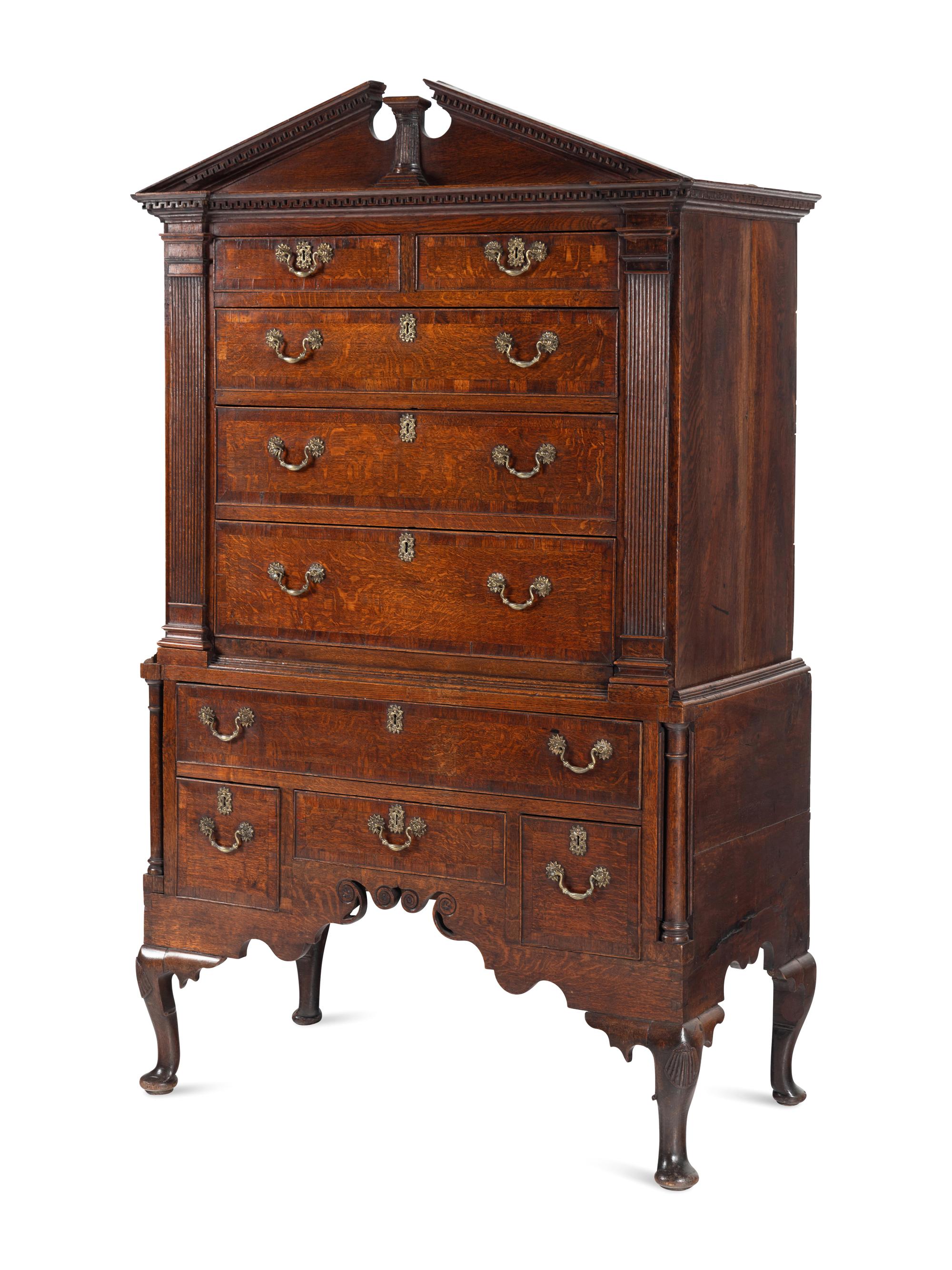 A George II Oak Chest on Stand