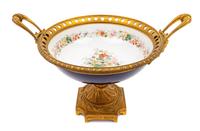 A Sèvres Style Gilt Bronze Mounted Porcelain Center Bowl