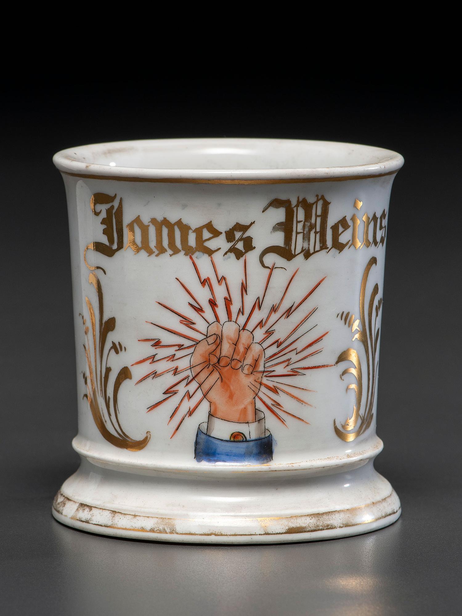 An Electrician's Porcelain Occupational Shaving Mug
