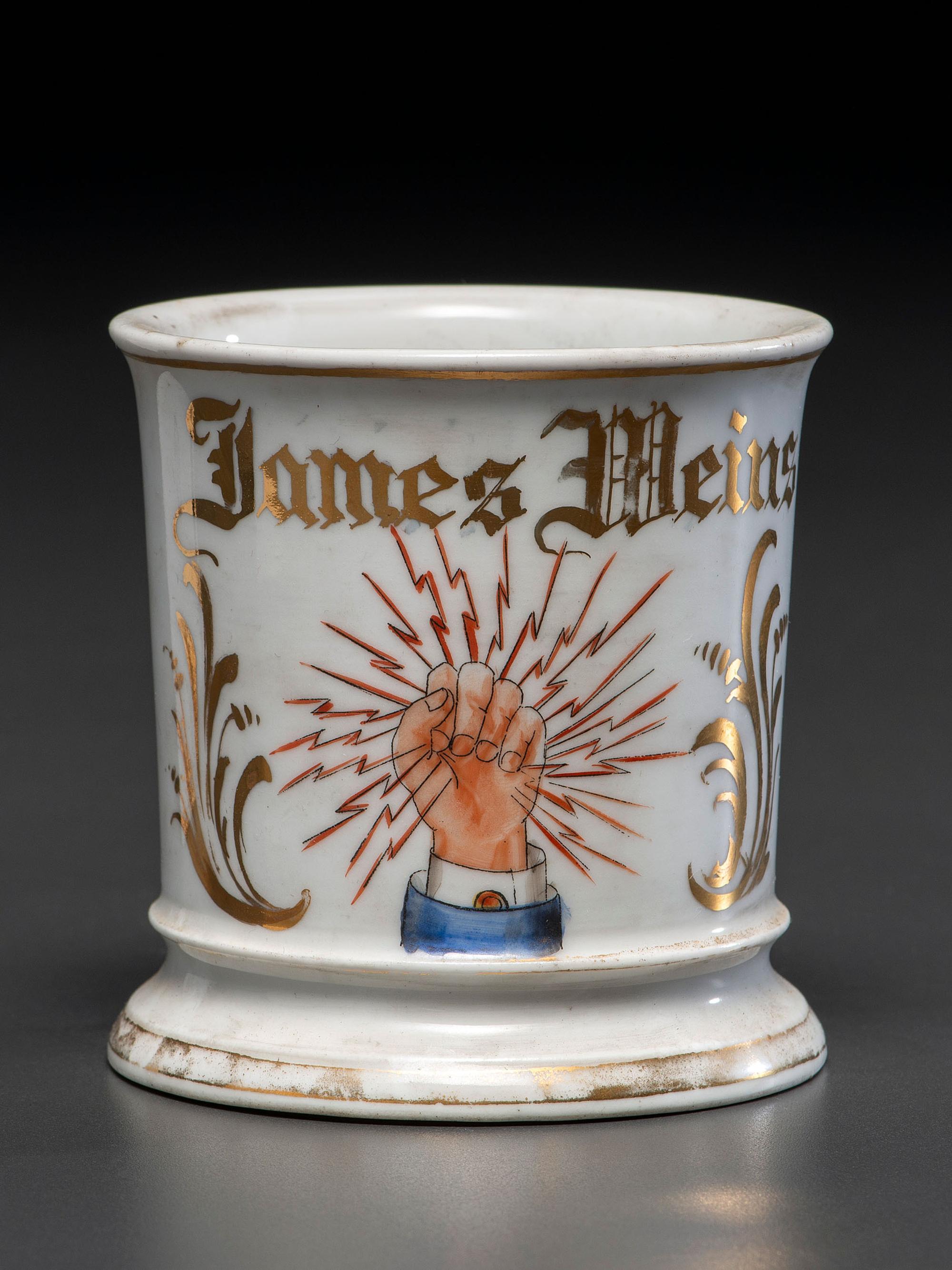 An Electrician's Porcelain Occupational Shaving Mug