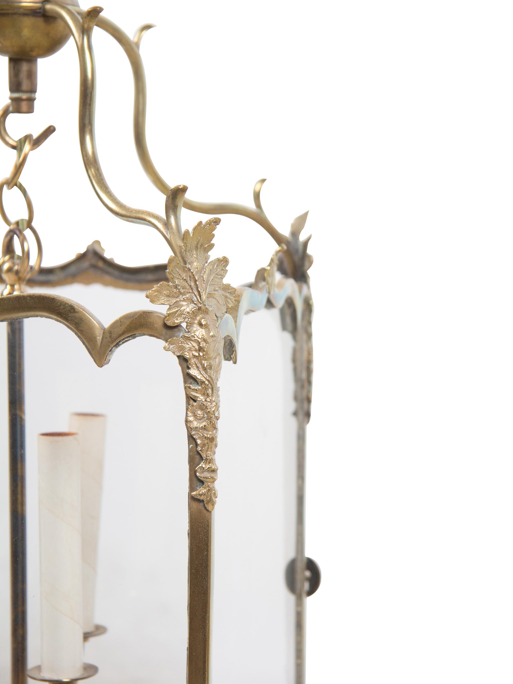 A French Brass Hall Lantern