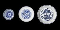 Three Chinese Blue and White Porcelain Wares