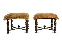 A Pair of William and Mary Walnut Stools — LAST QUARTER 17TH CENTURY