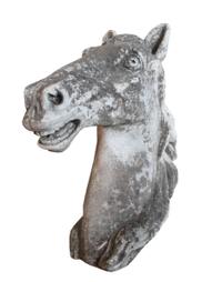 A Cast Stone Horse Head 15.5" W x 8" D x 17" H — Italy, 20th Century