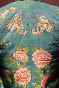 A Jade Green Ground Kesi Silk Lady's Robe, Cheongsam