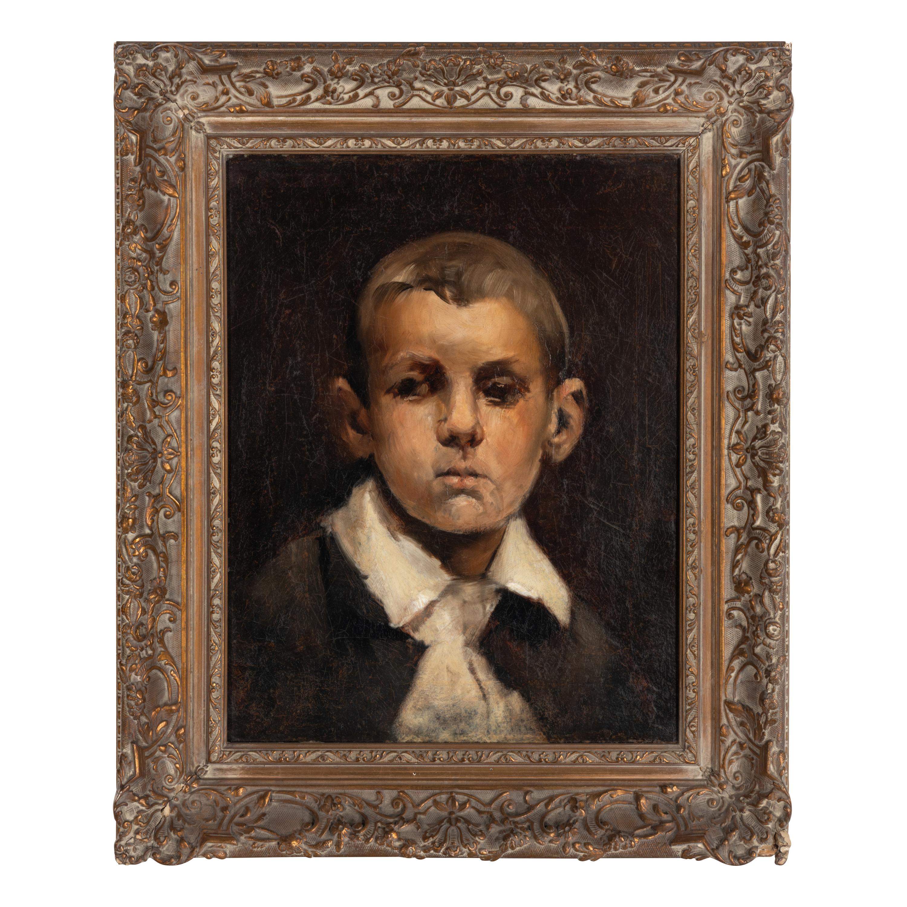 Frank Duveneck (American, 1848–1919) — Portrait Head of Young Boy