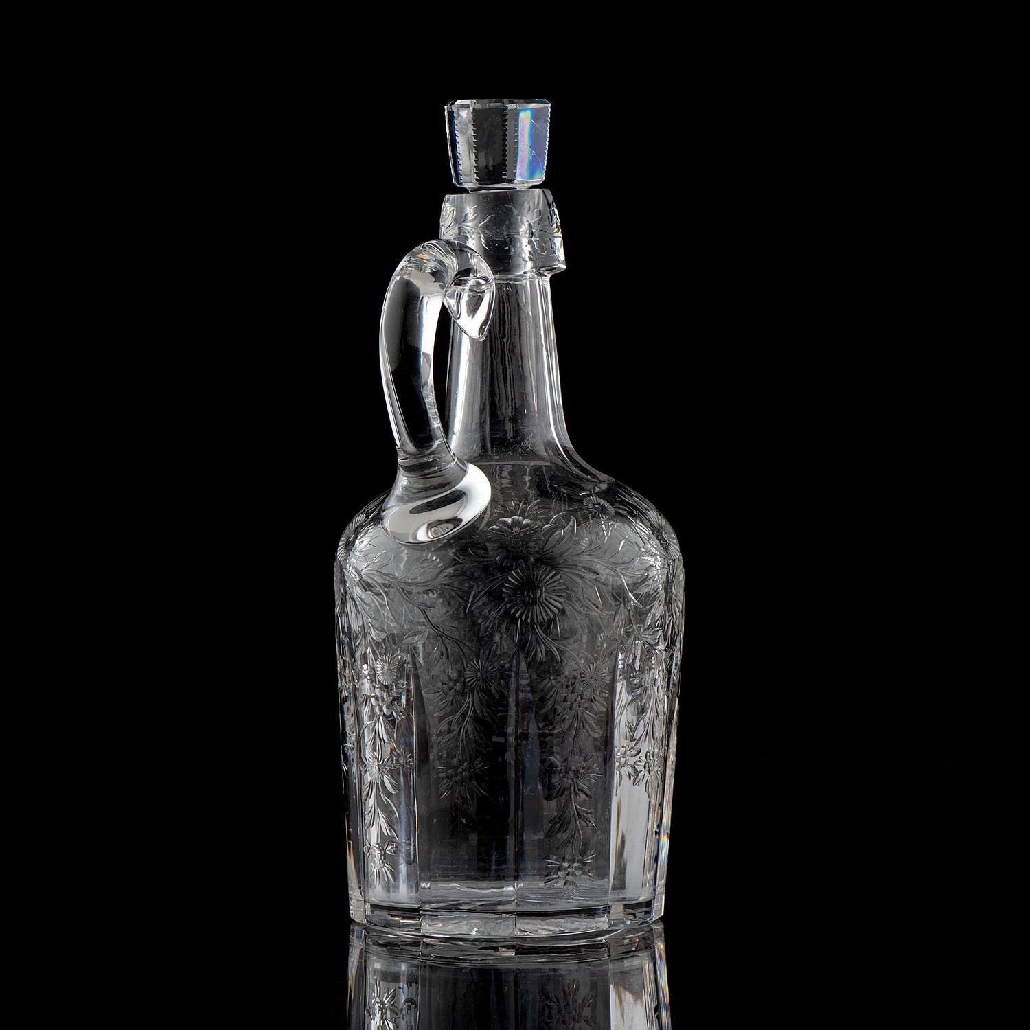 A Thomas Webb Copper Wheel-Engraved Whiskey Jug