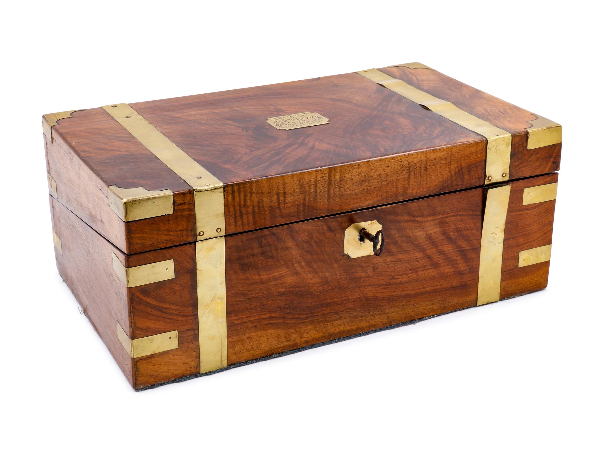 An English Brass Banded Lap Desk