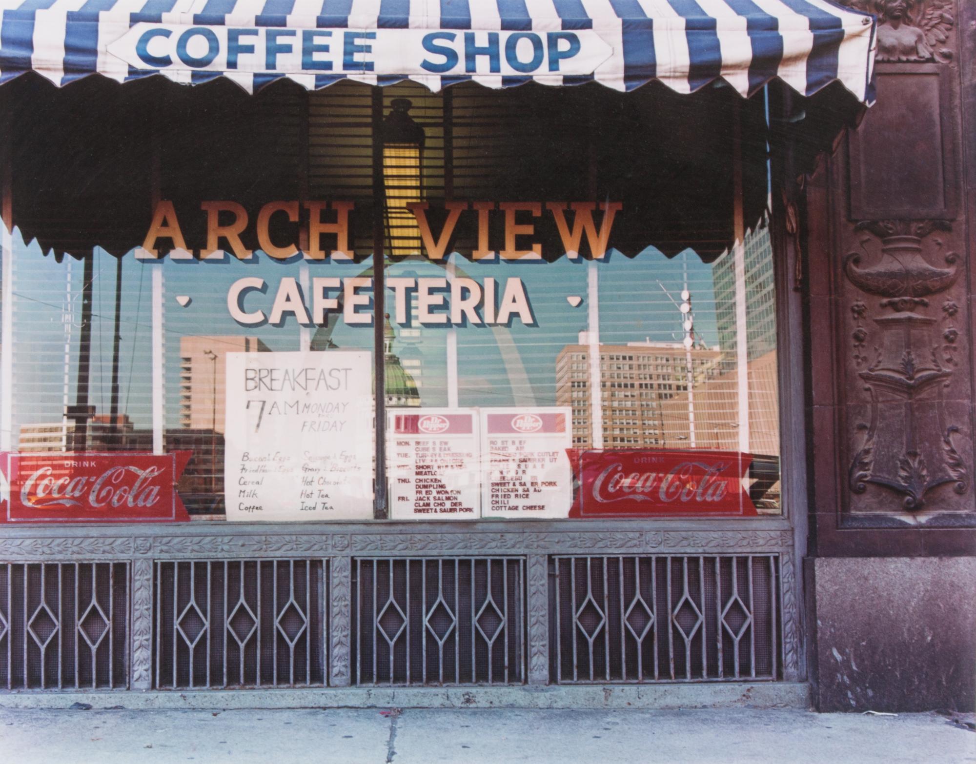 Joel Meyerowitz, (American, b. 1938), Arch View Cafeteria (from the portfolio of twelve, St. Louis and the Arch)