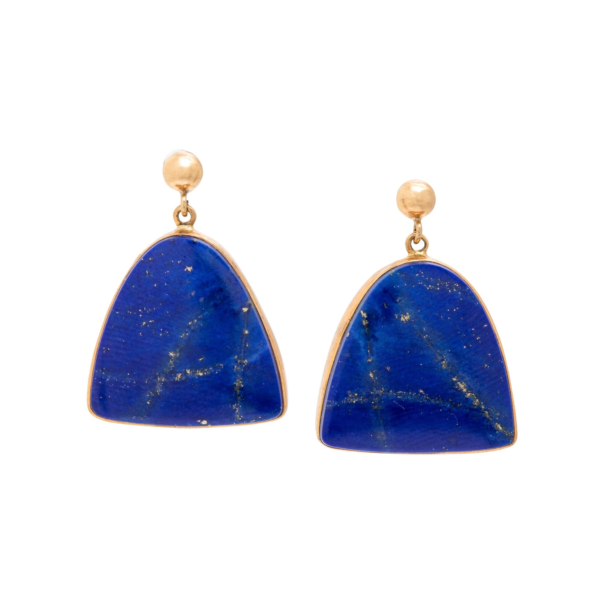 Lapis Lazuli and Yellow Gold Earrings