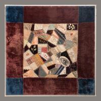 An Oddfellows Decorated Silk and Velvet Pieced Crazy Quilt