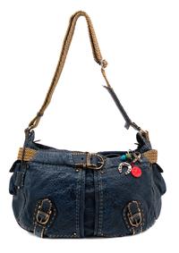 Fendi Blue Leather Handbag, 1980-90s