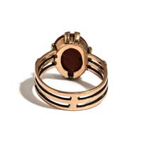 A Roman Red Jasper Ring Stone with Princess Leda and the Swan — Set in a gold ring