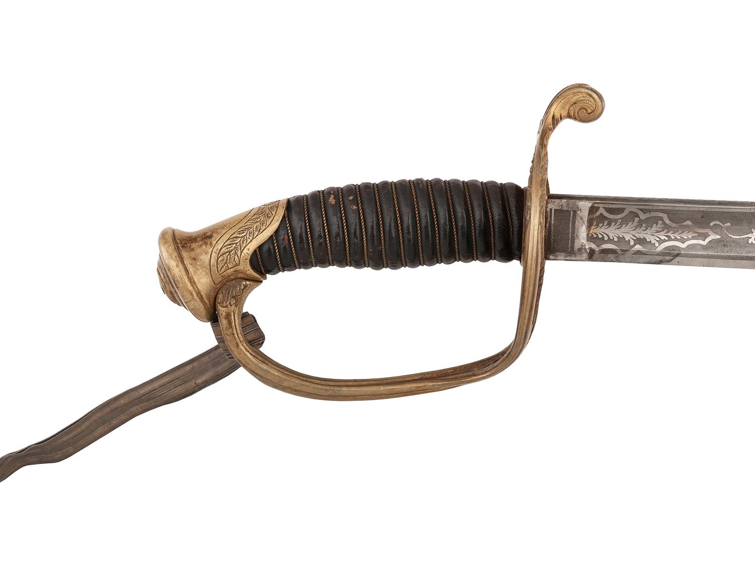 Gettysburg casualty Lieutenant W.H. Hamilton, Company I, 14th Vermont Infantry, Model 1850 foot officer's presentation sword.
