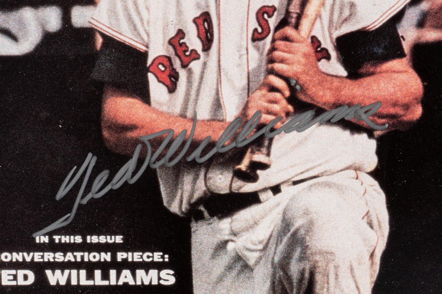 A Ted Williams Signed Autograph Sports Illustrated Cover Display (Upper Deck Authenticated),