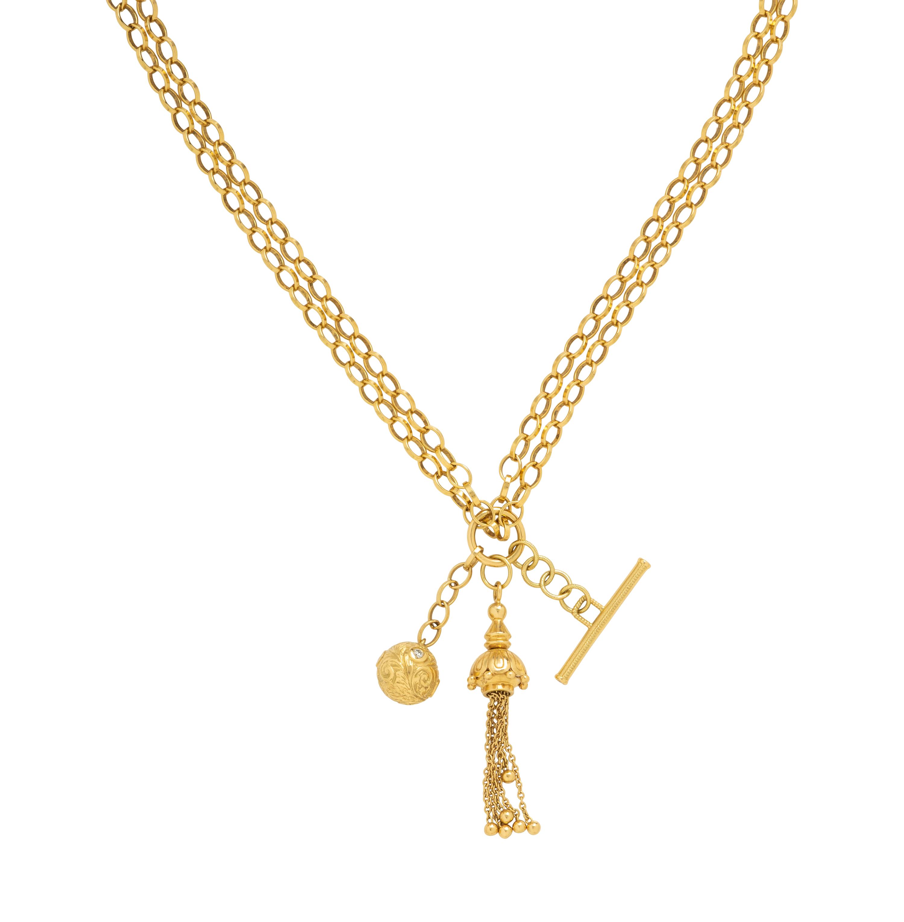 Monica Rich Kosann, Yellow Gold and Diamond Necklace