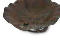 A Japanese Meiji Bronze Lotus Leaf Bowl with Frog — 19TH/20TH CENTURY