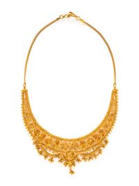 HIGH KARAT YELLOW GOLD AND ENAMEL BIB NECKLACE