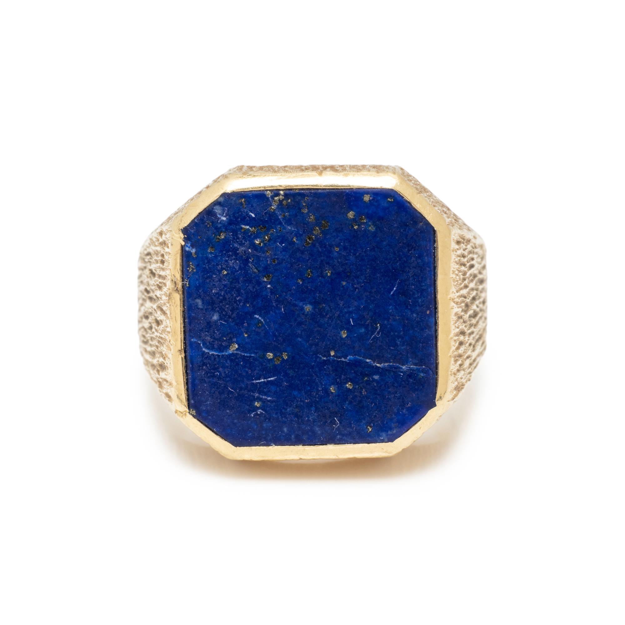 LAPIS LAZULI AND YELLOW GOLD RING