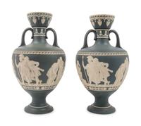 A Pair of Villeroy & Boch Jasperware Vases