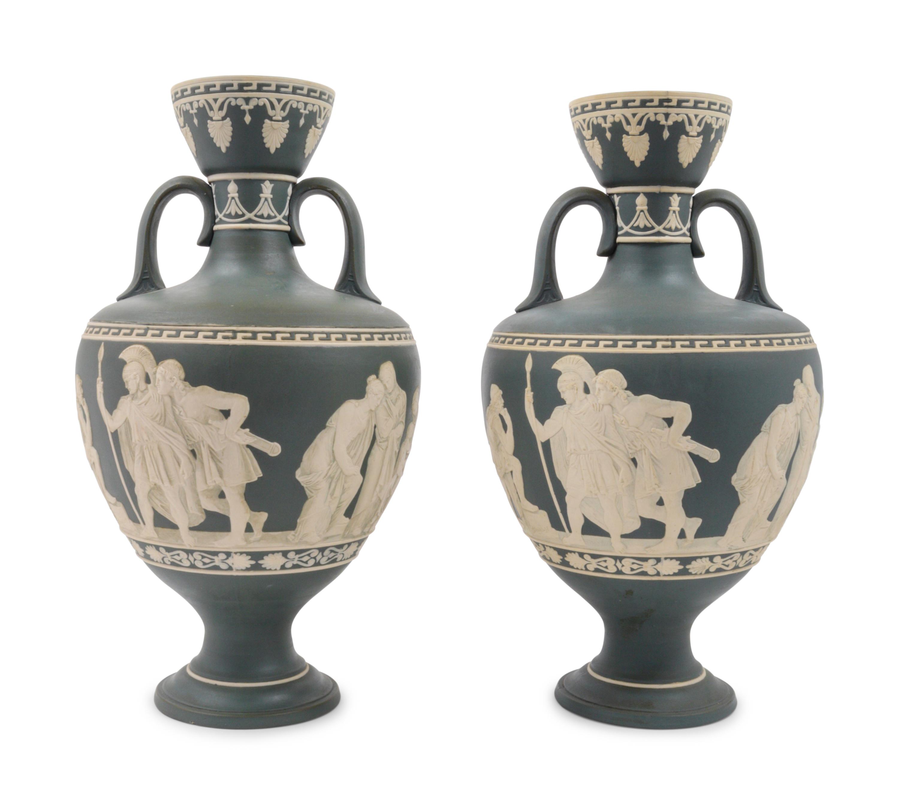 A Pair of Villeroy & Boch Jasperware Vases