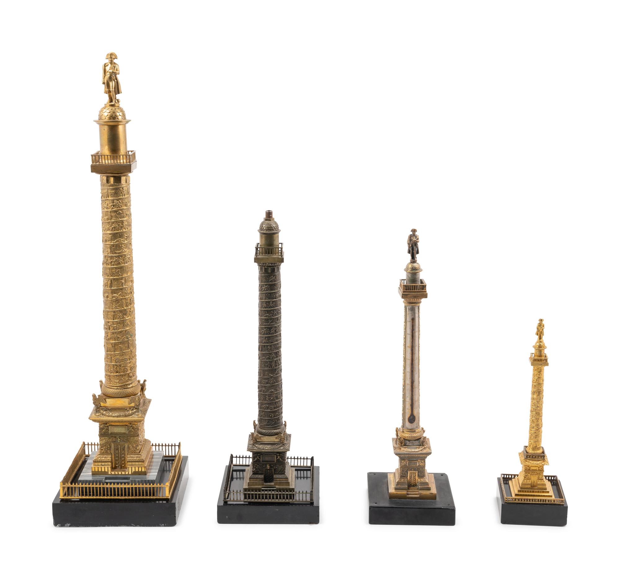 Four Bronze Models of the Colonne Vendôme