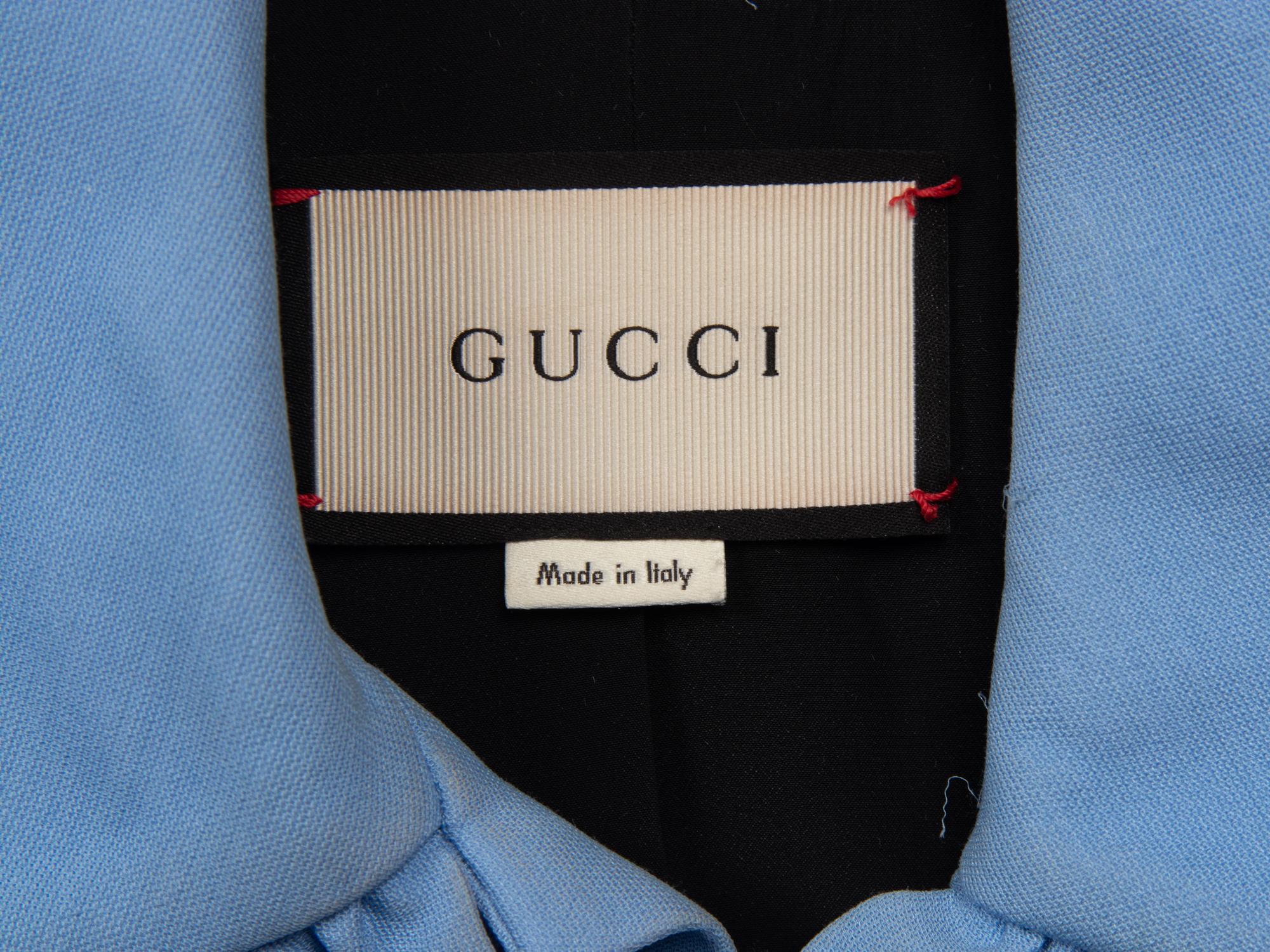 GUCCI, BLUE RUFFLED JACKET