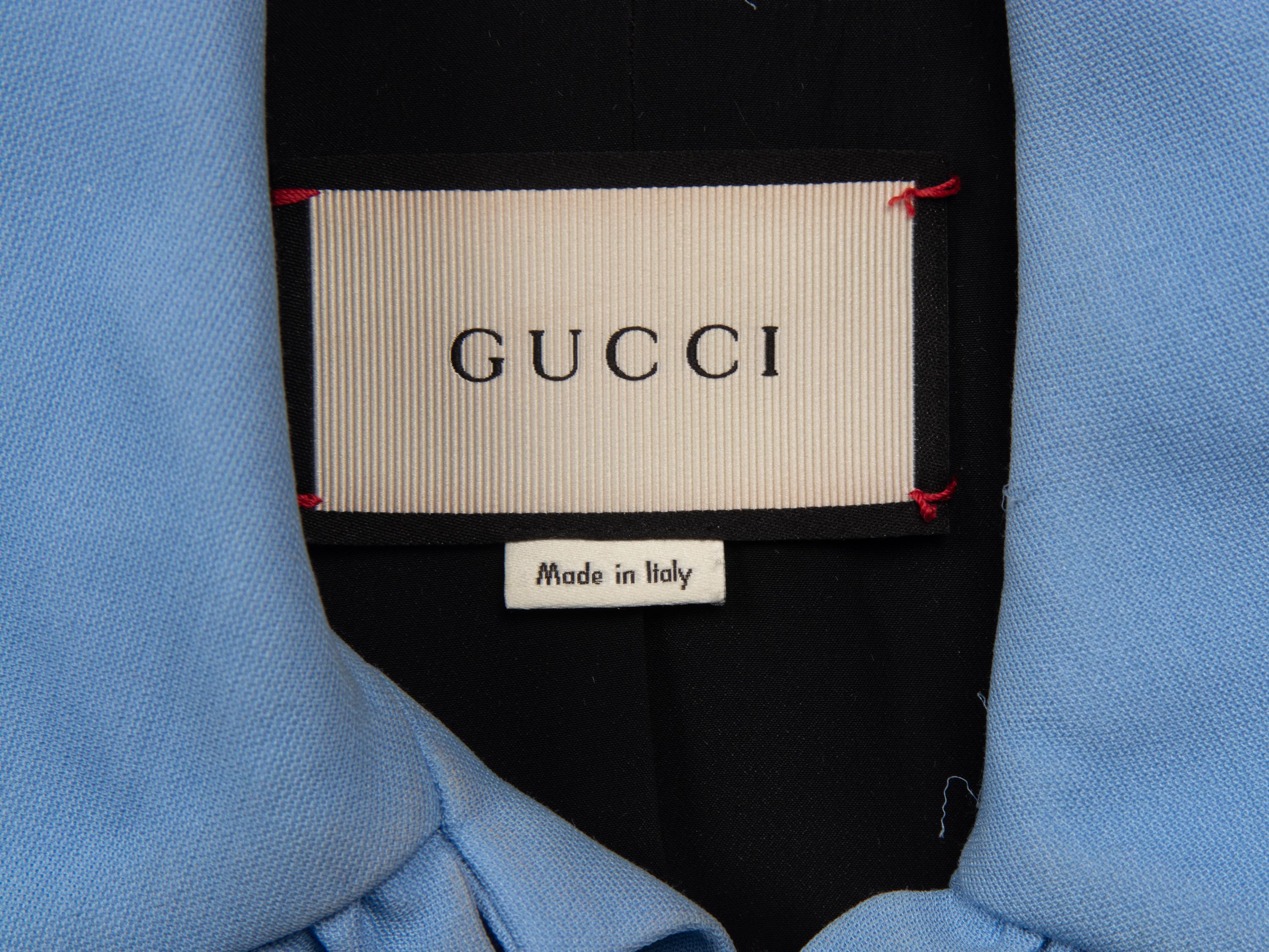 GUCCI, BLUE RUFFLED JACKET