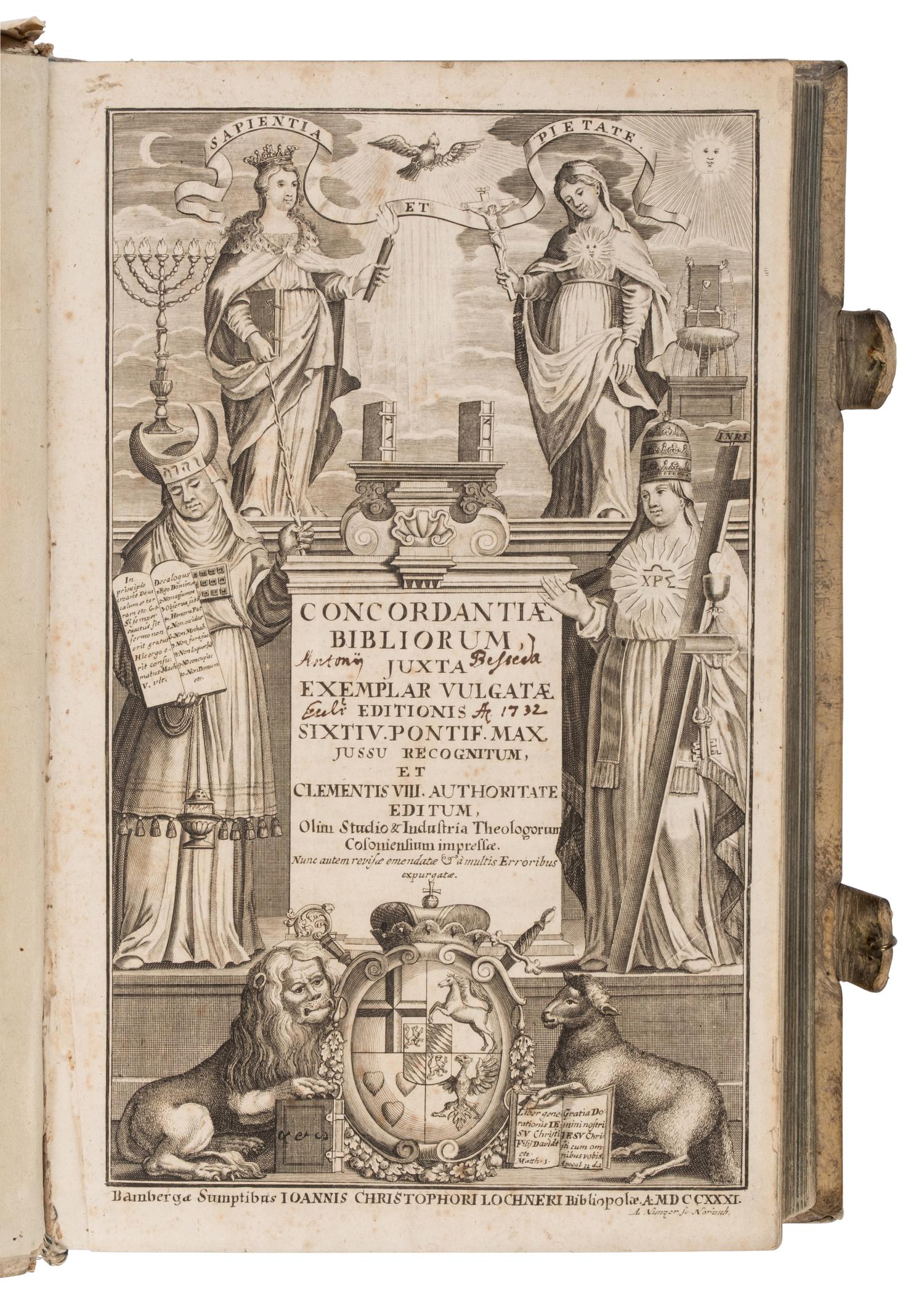 [Religion] Lochner, Johann Christoph. Concordantiae Bibliorum
