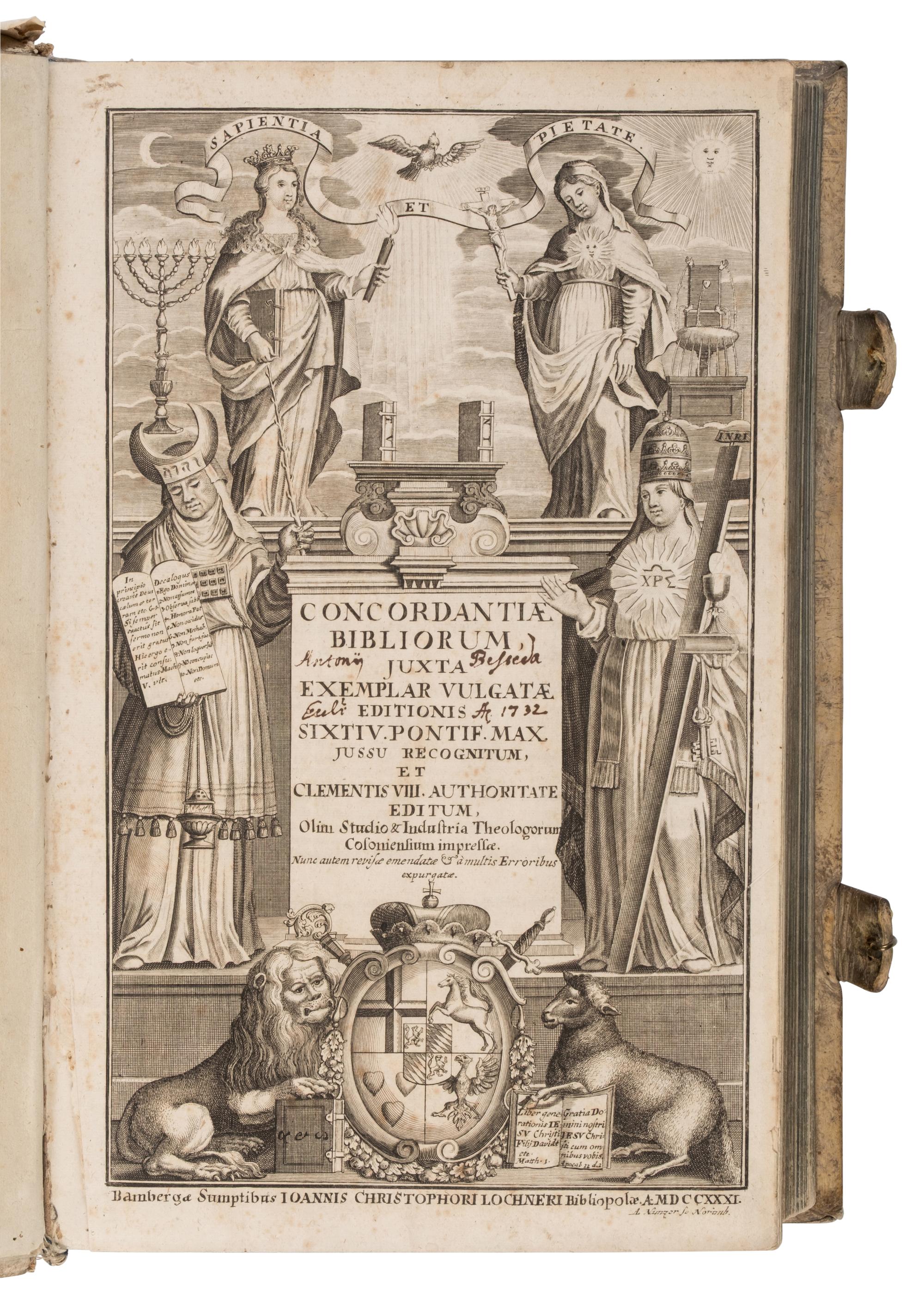 [Religion] Lochner, Johann Christoph. Concordantiae Bibliorum