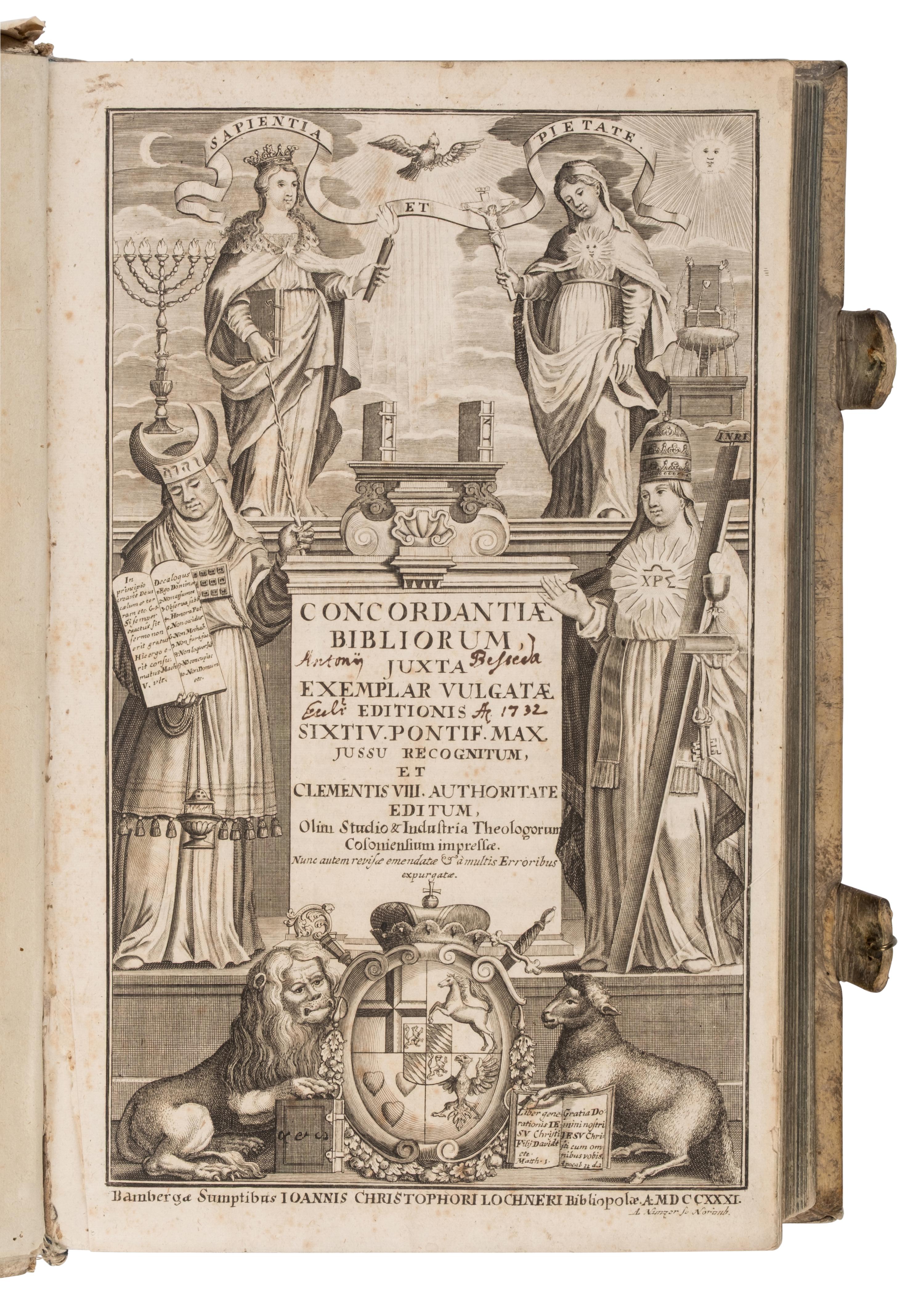 [Religion] Lochner, Johann Christoph. Concordantiae Bibliorum