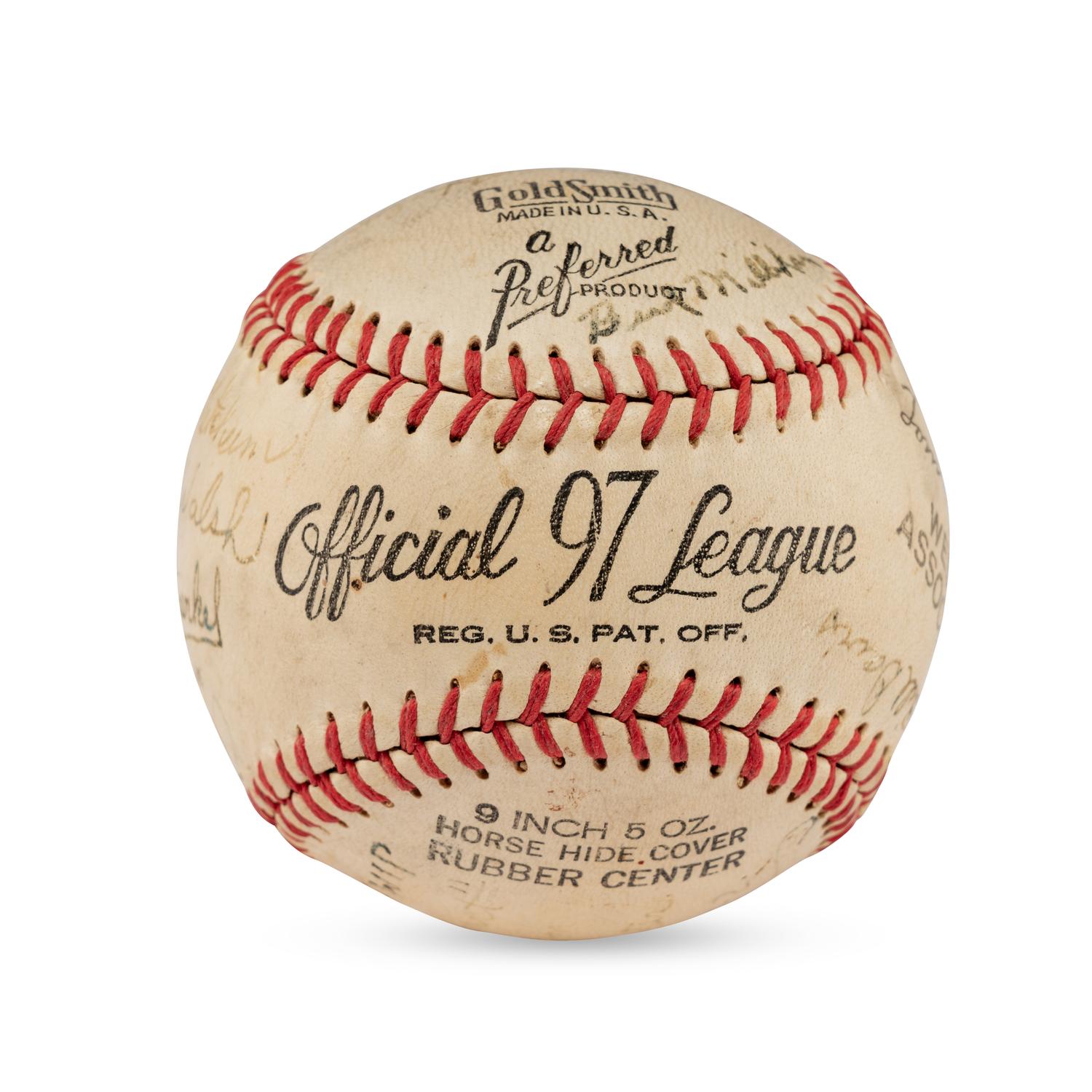 A 1942 Hutchinson Pirates Team Signed Autograph Baseball