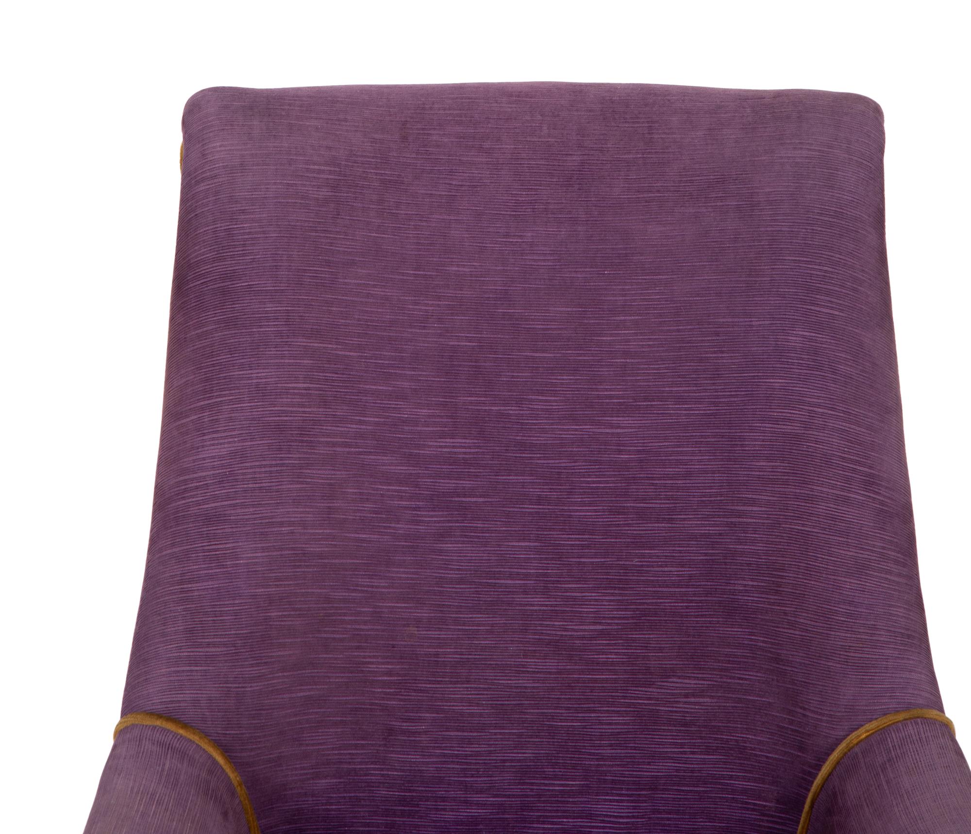 A Victorian Velvet-Upholstered Slipper Chair