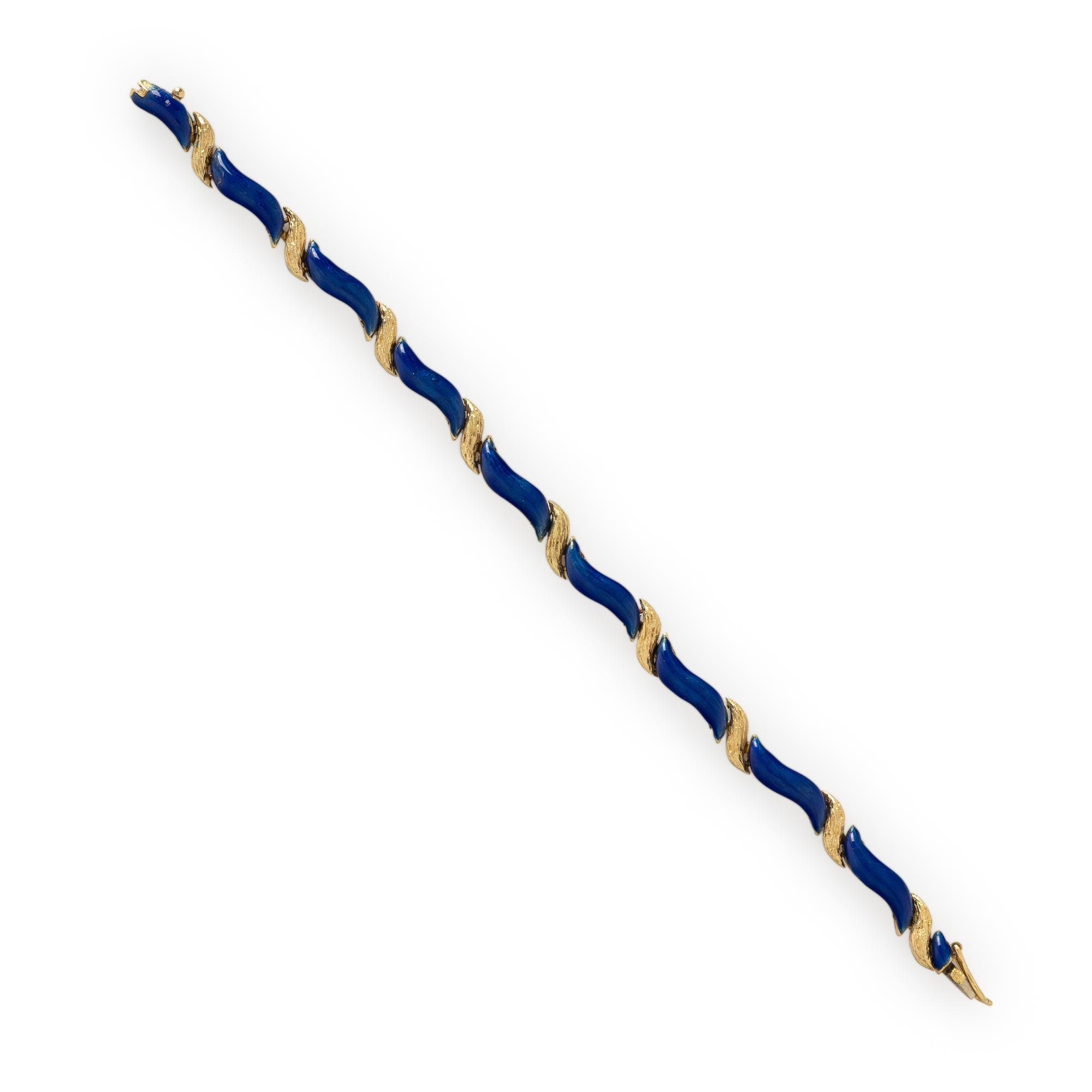 Yellow Gold and Enamel Bracelet
