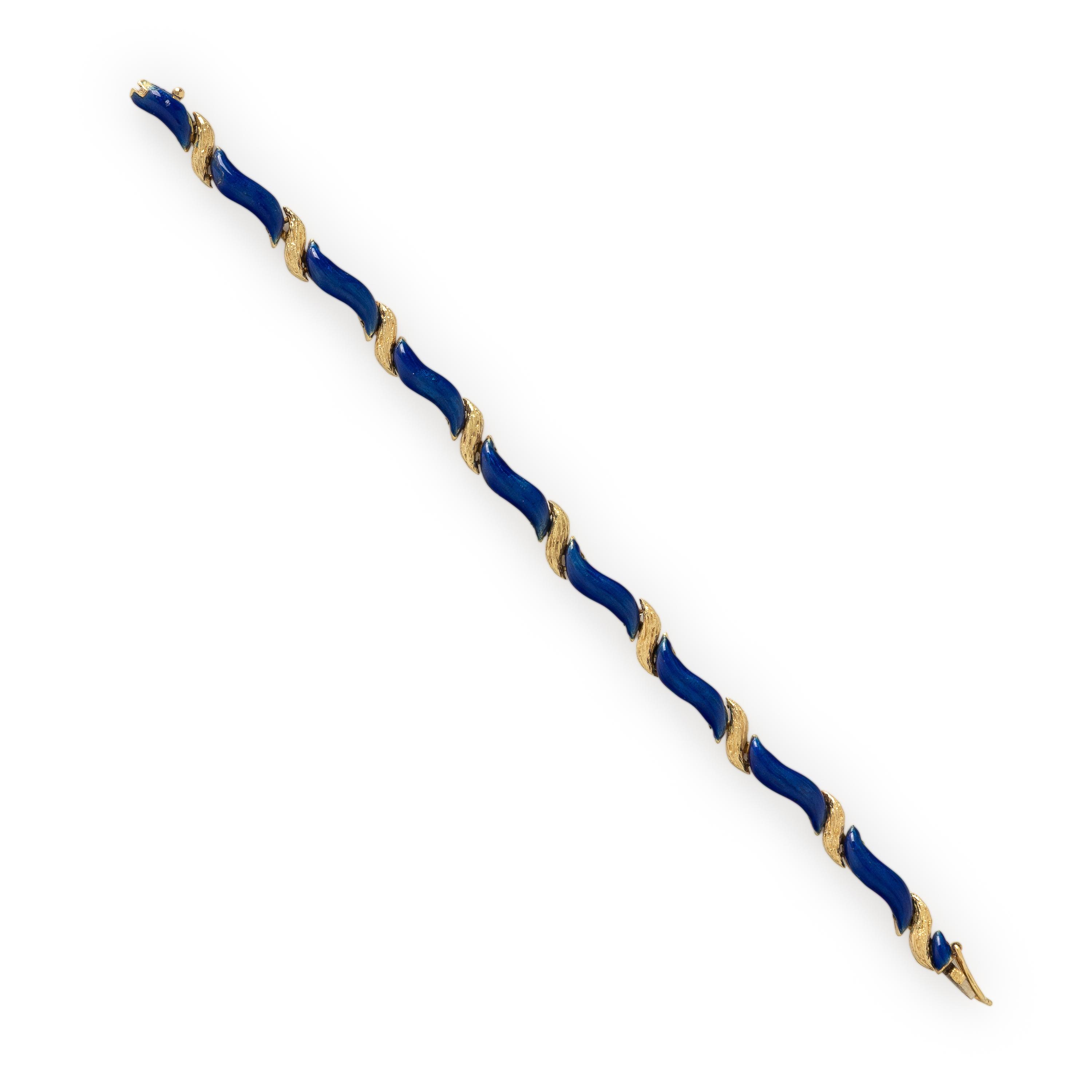 Yellow Gold and Enamel Bracelet