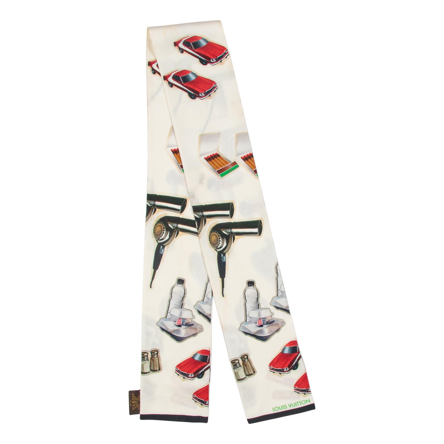LOUIS VUITTON, THREE PRINTED SILK SCARVES