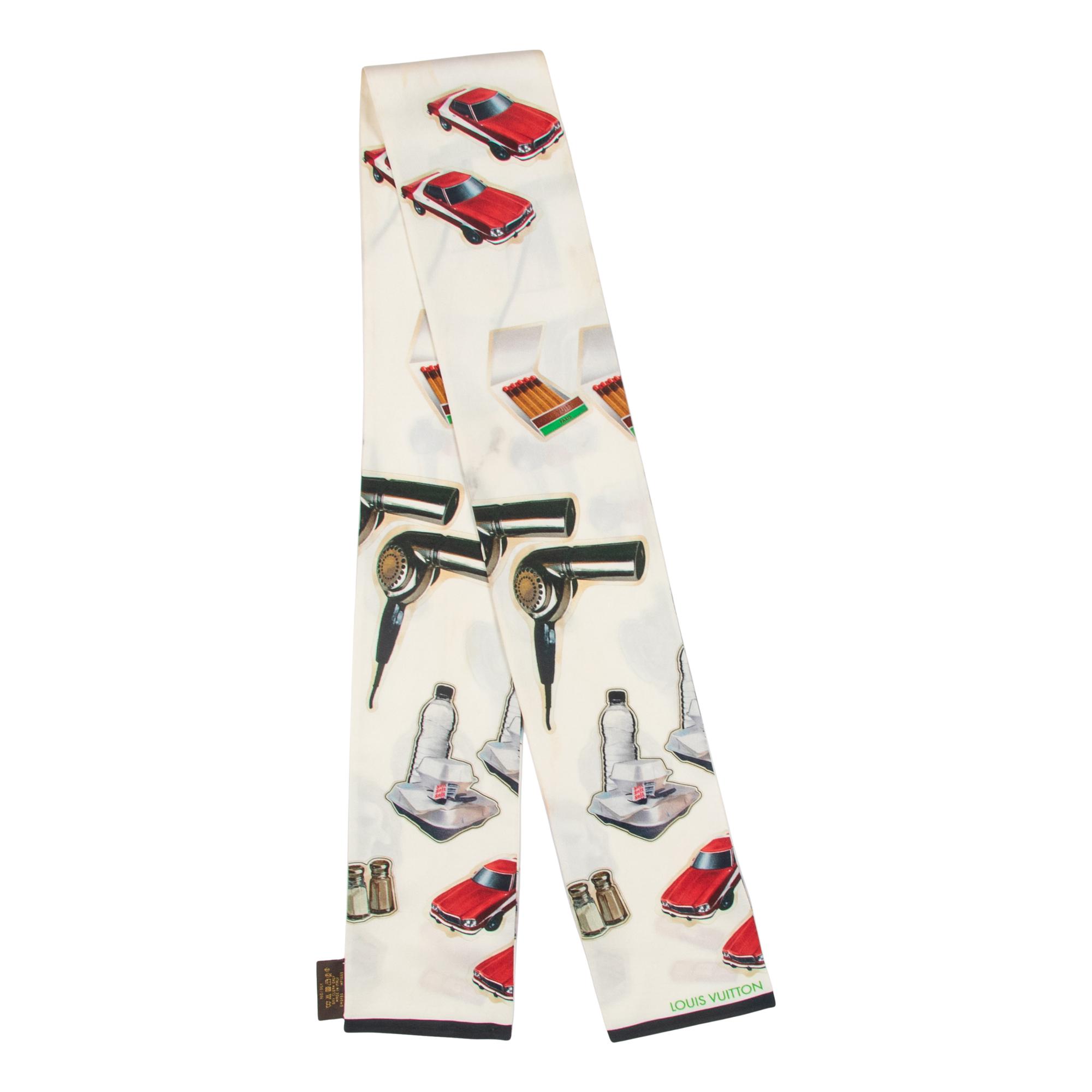 LOUIS VUITTON, THREE PRINTED SILK SCARVES