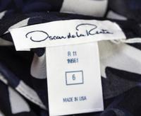 An Oscar de la Renta Black and Cream Silk Dress, Size: 6.