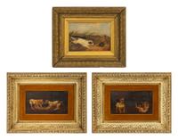 A Group of Three Paintings of Dogs