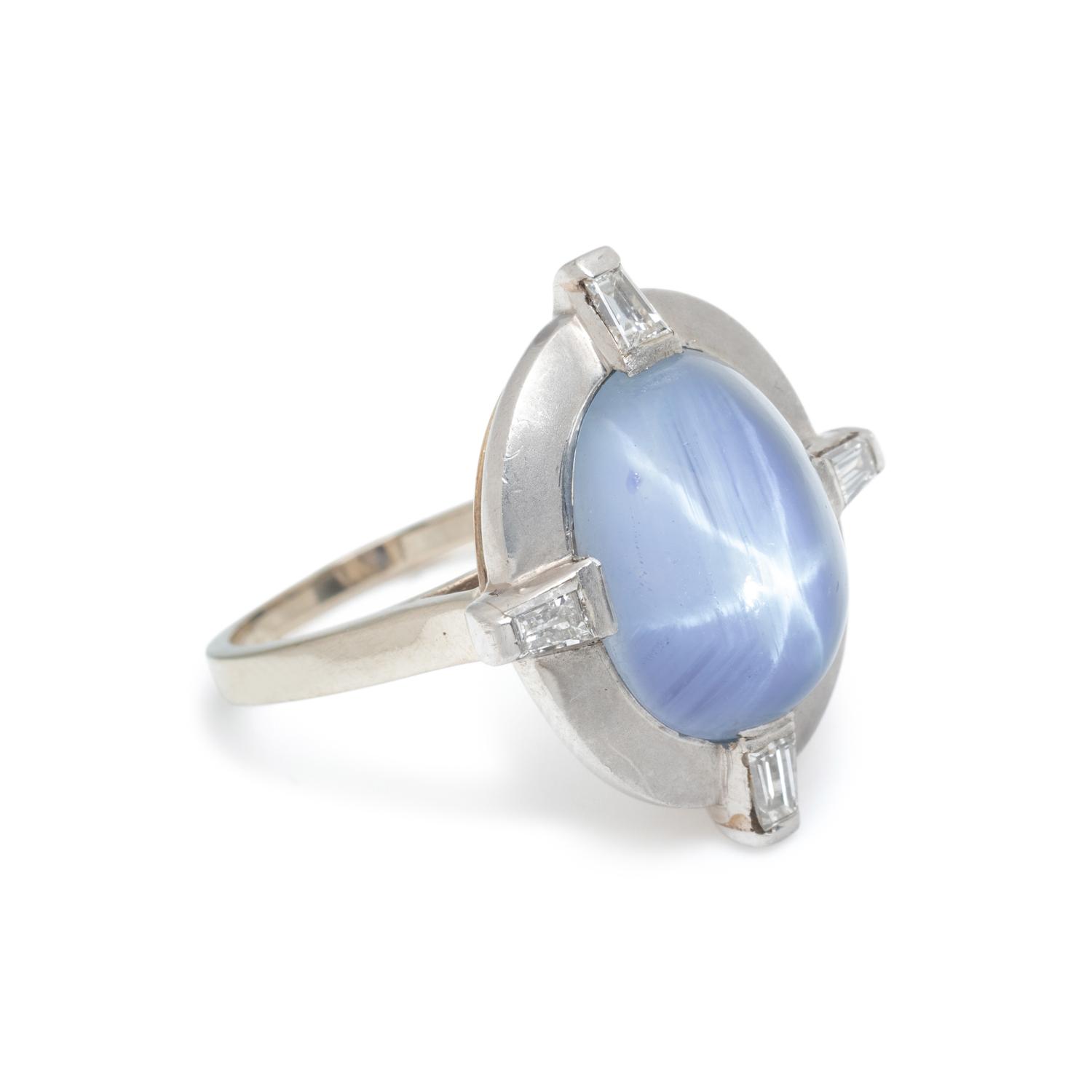STAR SAPPHIRE AND DIAMOND RING